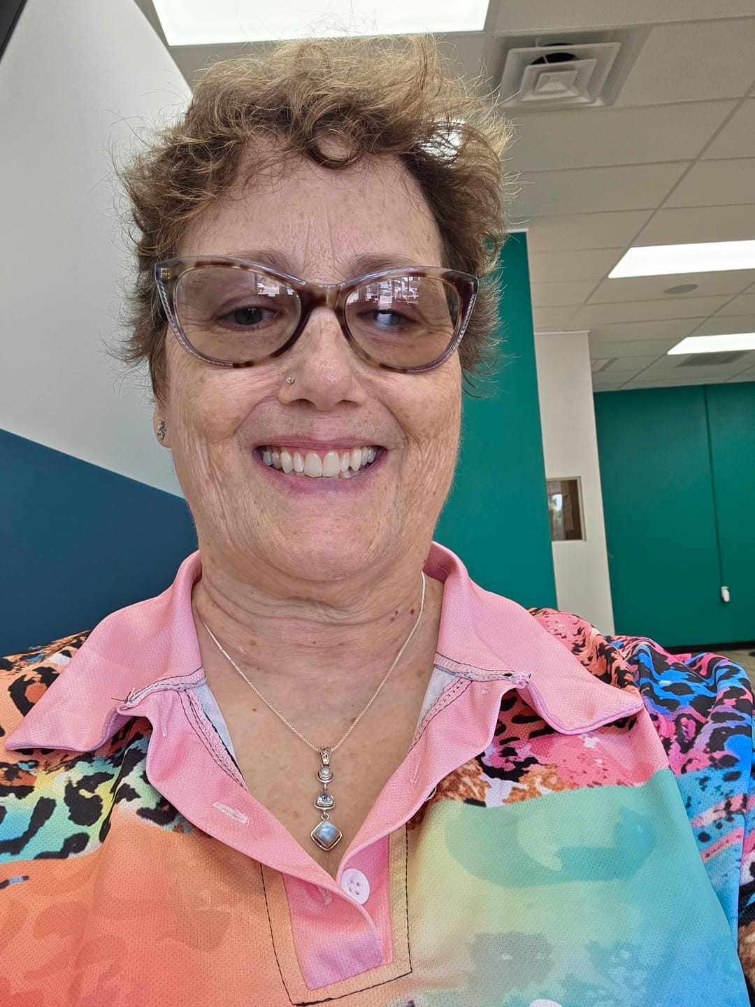 Customer photo review of Silver Larimar Necklace