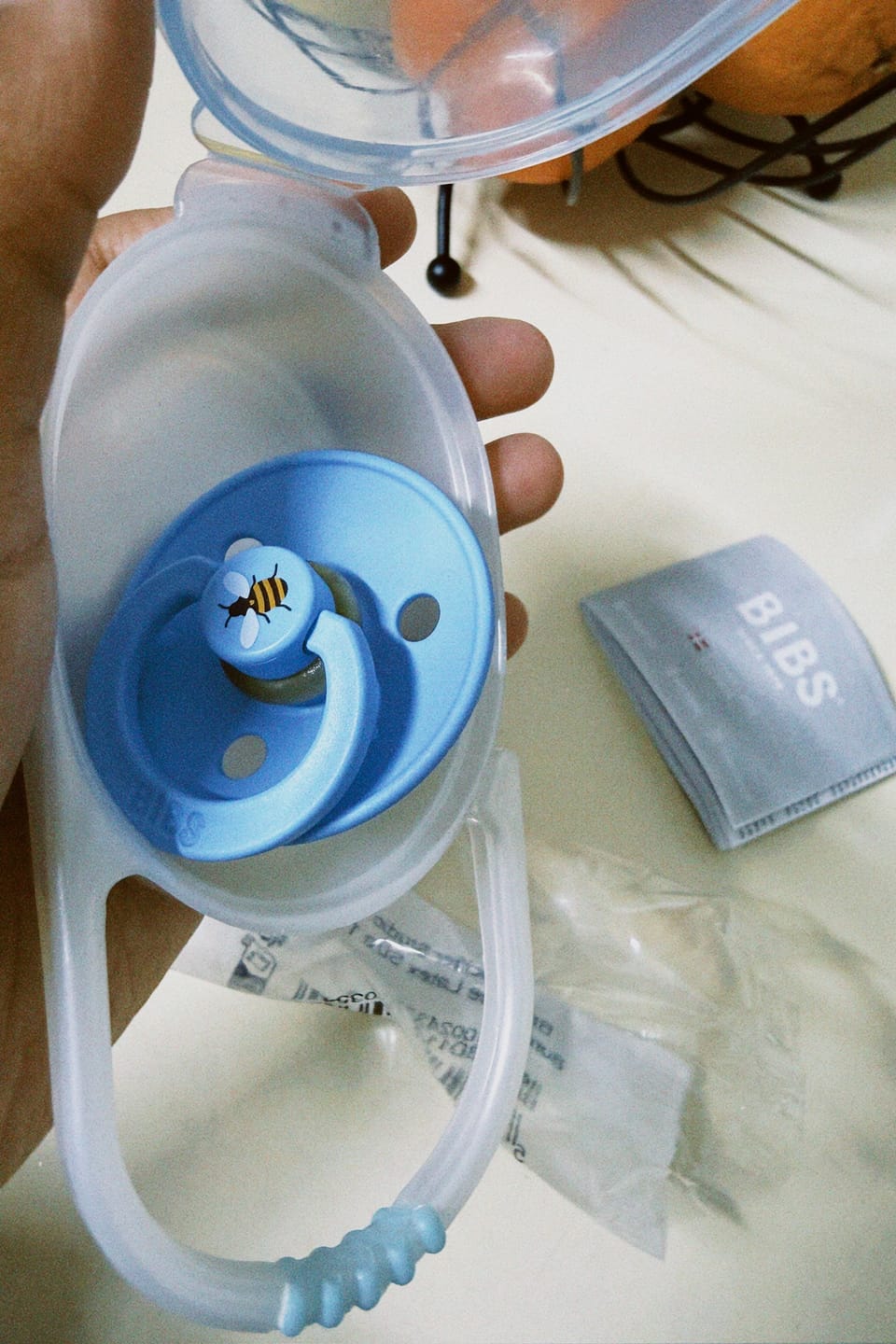 Customer photo review of BIBS Studio Bumblebee Pacifiers / Dummies - Breeze