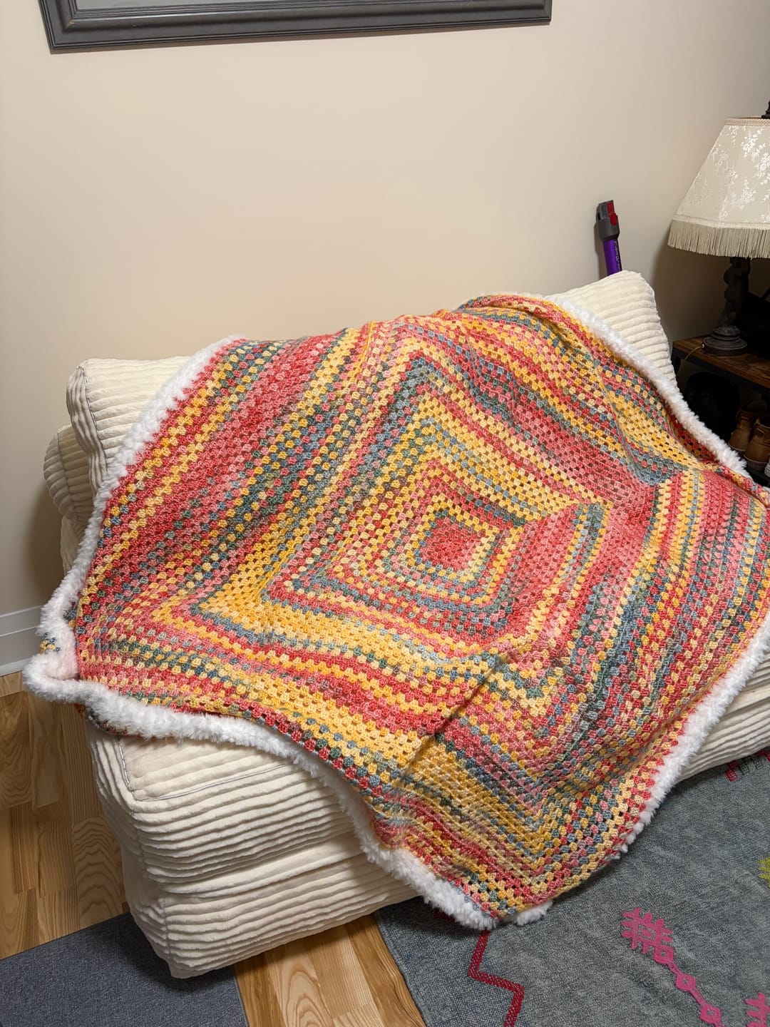 Customer photo review of CrochetPark™ Rainbow Blanket Kit