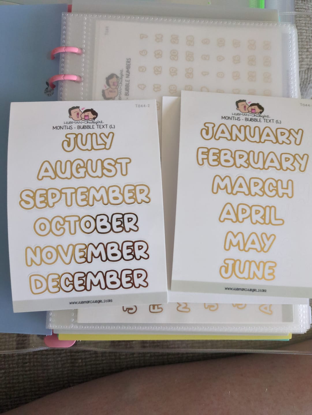 Customer photo review of Months (L) - Text Planner Stickers Set of 2 (Bubble Font)