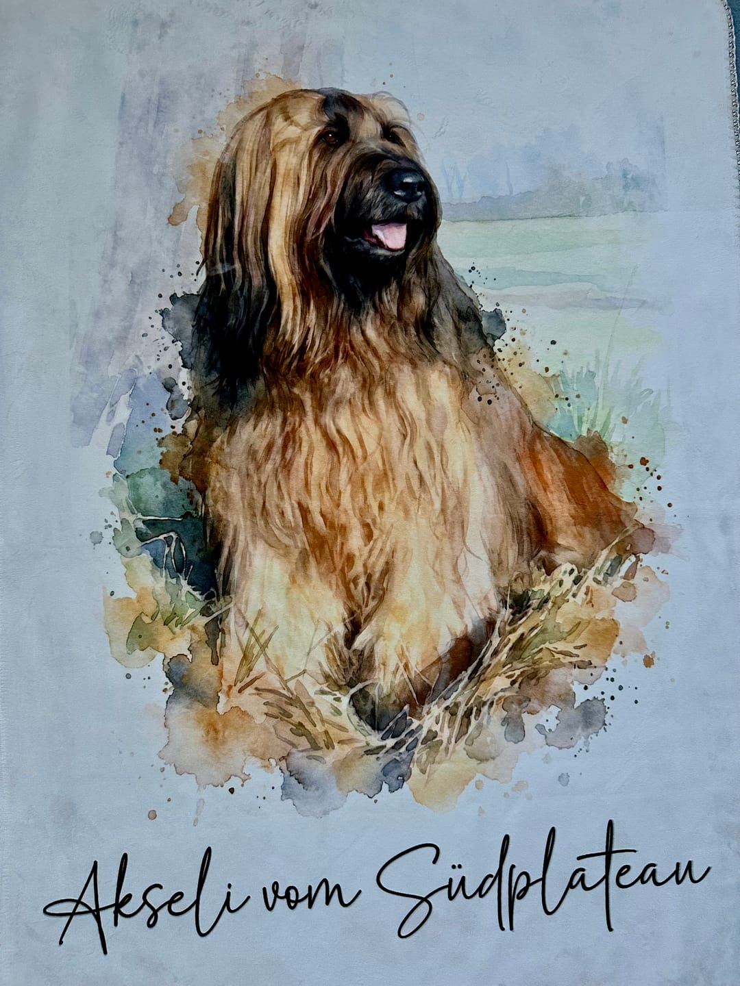 Customer photo review of Personalisierte Decke "Aquarell Haustier"