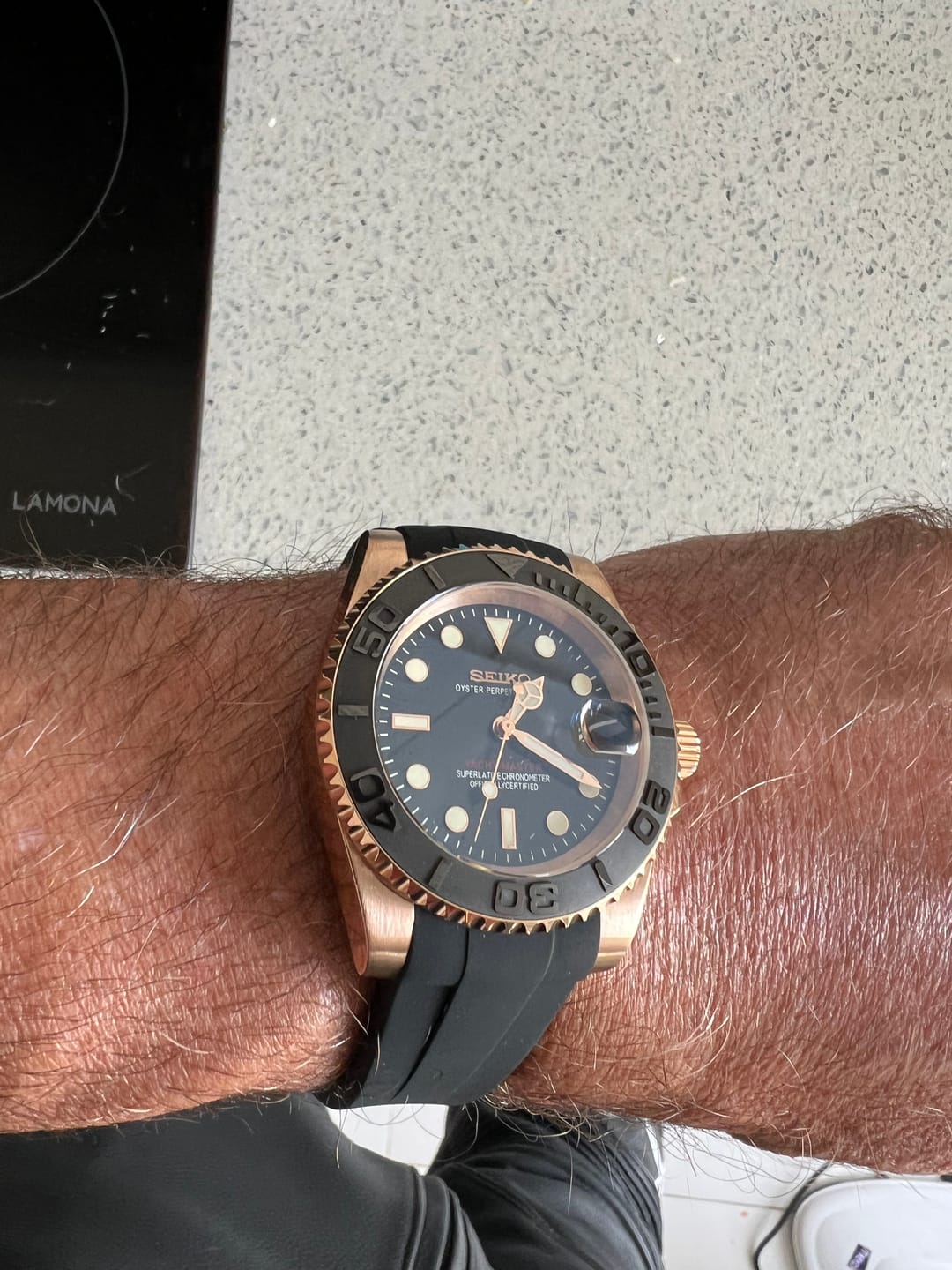 Customer photo review of Black Rose Gold Yacht Master V2