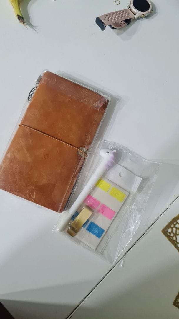 Customer photo review of Traveler's Journal Triobook - Tan Brown