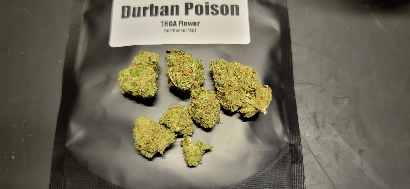 Customer photo review of Durban Poison THCA Flower