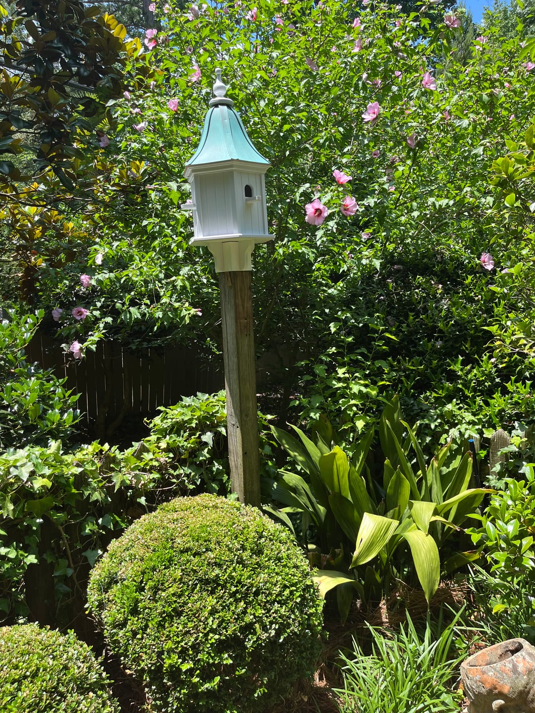 Customer photo review of Copper Roof Birdhouse 28x12- 3 Perches