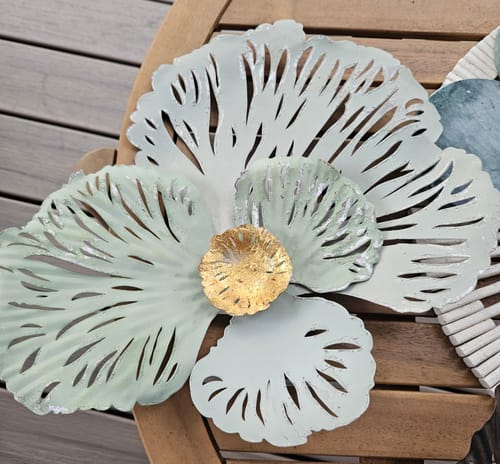 Customer photo review of Flower Metal Wall Art Green