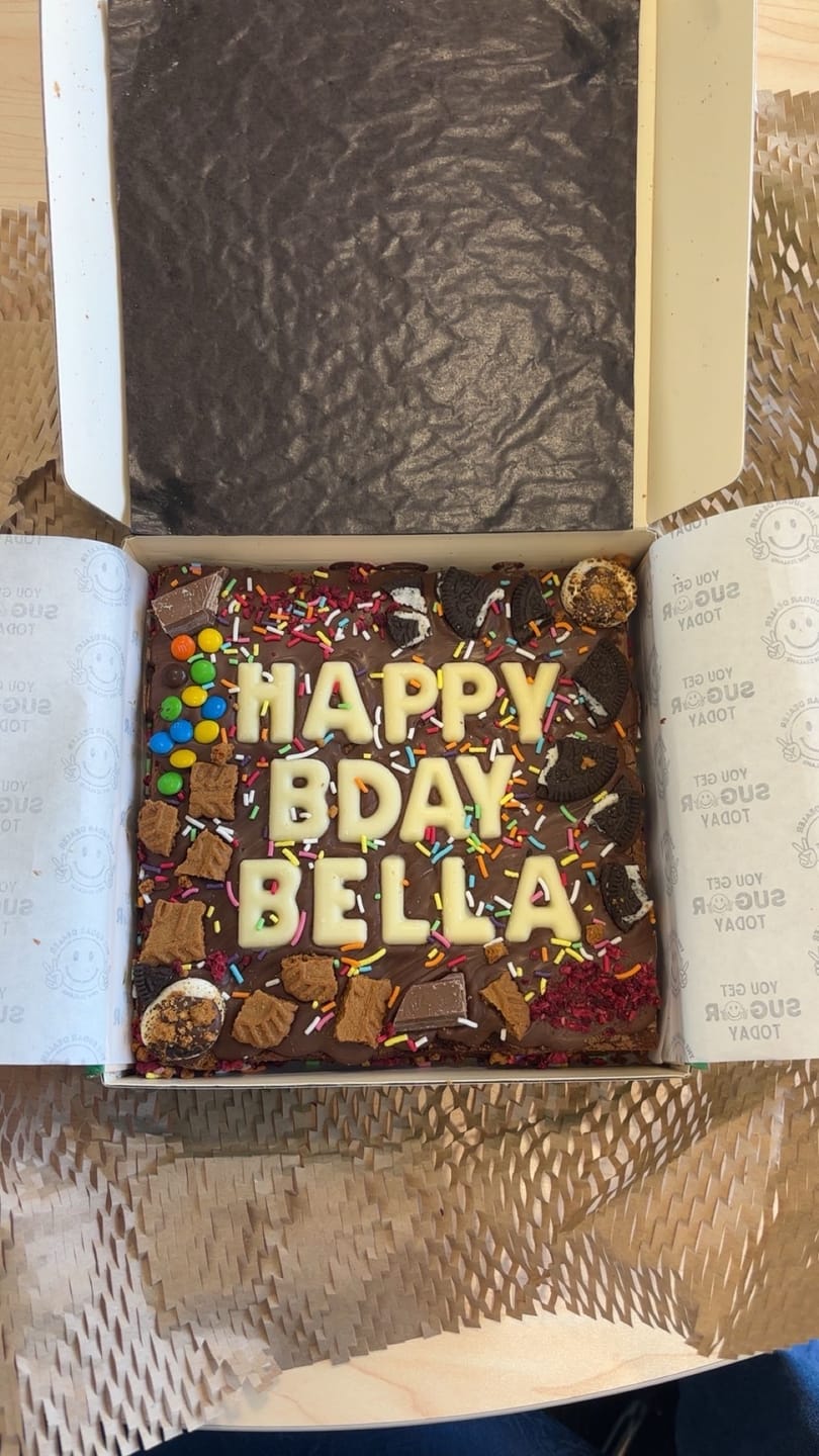 Customer photo review of Custom message loaded brownie