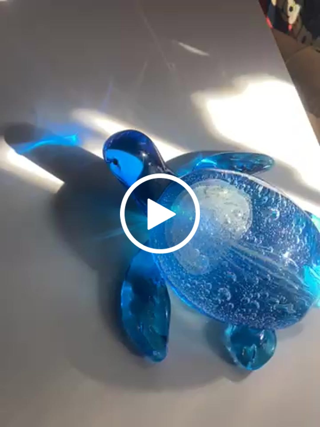 Customer video review of Tartaruga in Vetro Blu 16x14x7cm