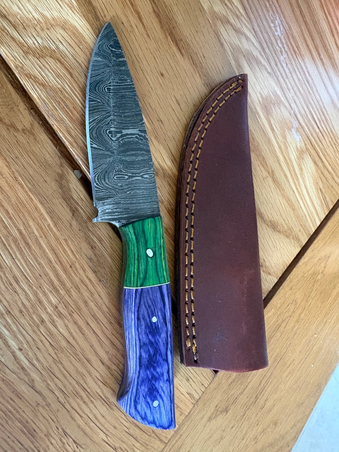 Customer photo review of Seconds Damascus Knife