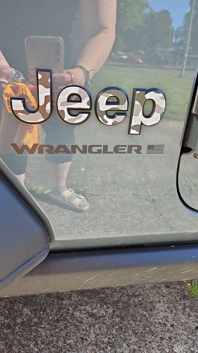 Customer photo review of JEEP Wrangler Emblem Overlay Decal Set | Fits JL, JK, TJ & YJ