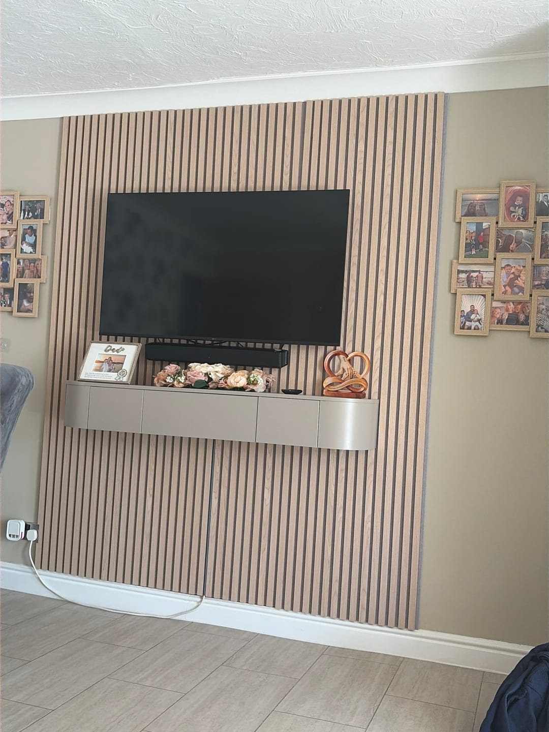 Customer photo review of SlatWall Acoustic Natural Oak Slatted Wall Panel