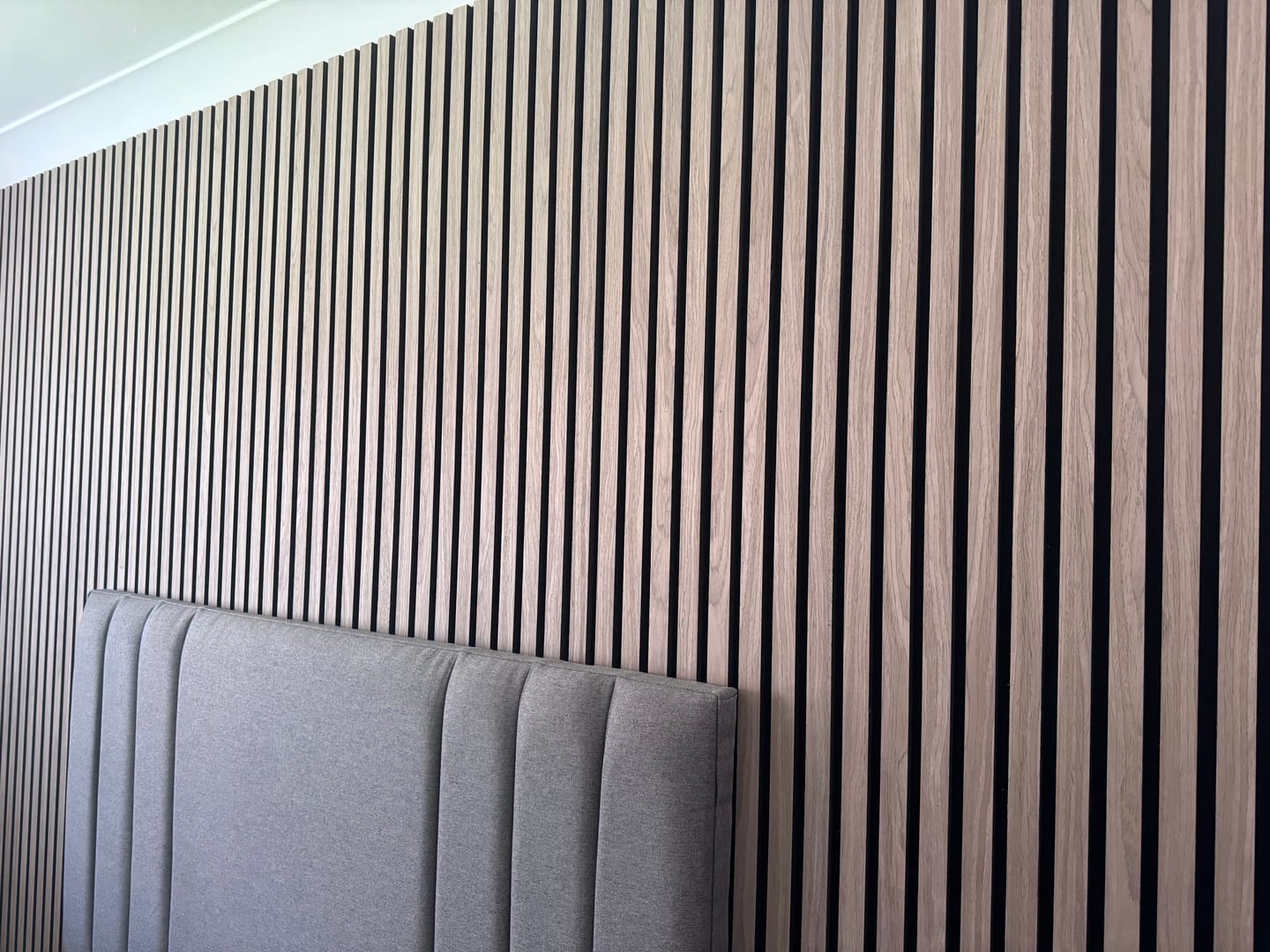 Customer photo review of SlatWall Acoustic Walnut Slatted Wall Panel