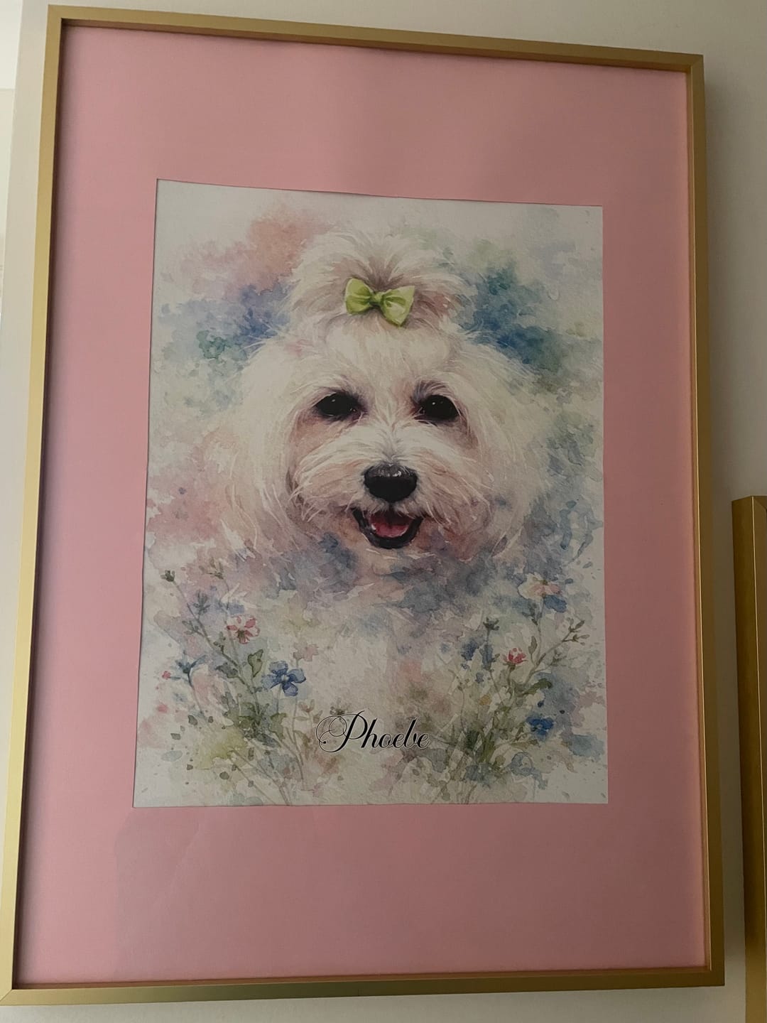 Customer photo review of Personalised Poster With Dog or Cat - Watercolour