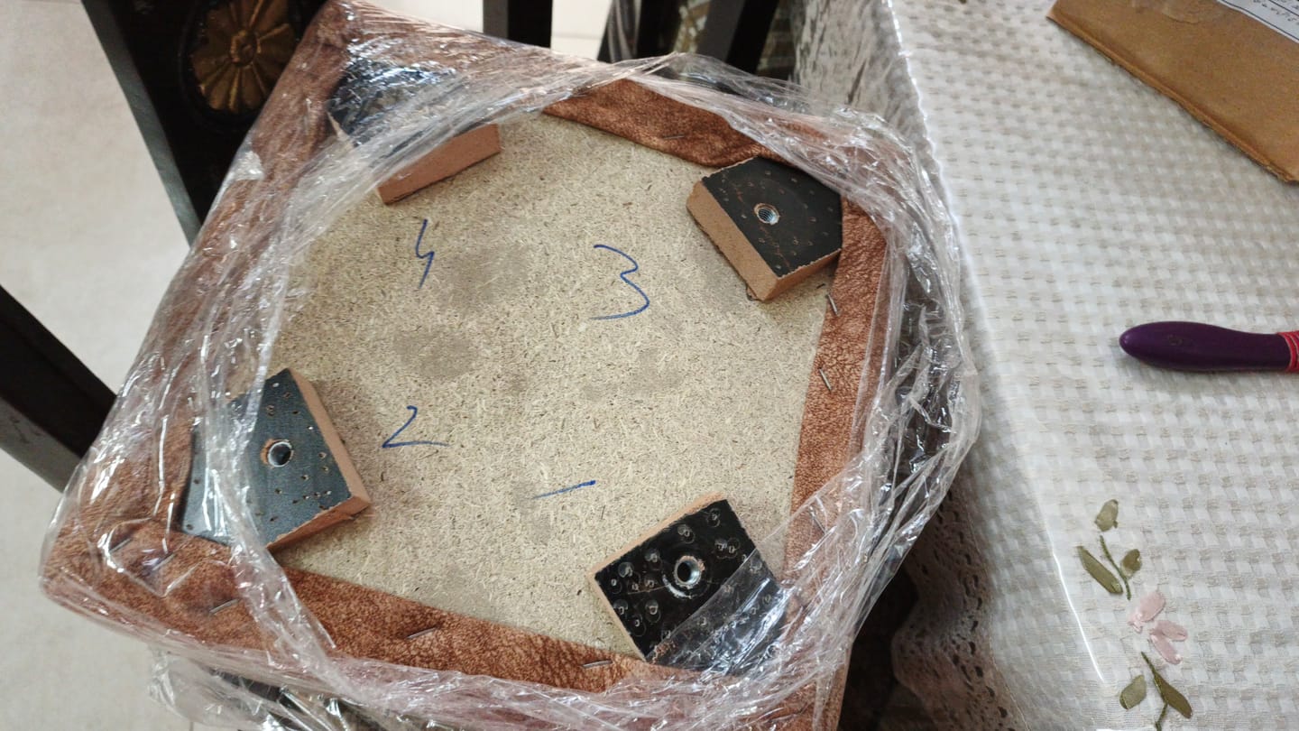 Customer photo review of Wooden stool Square shape With Pocket - 148