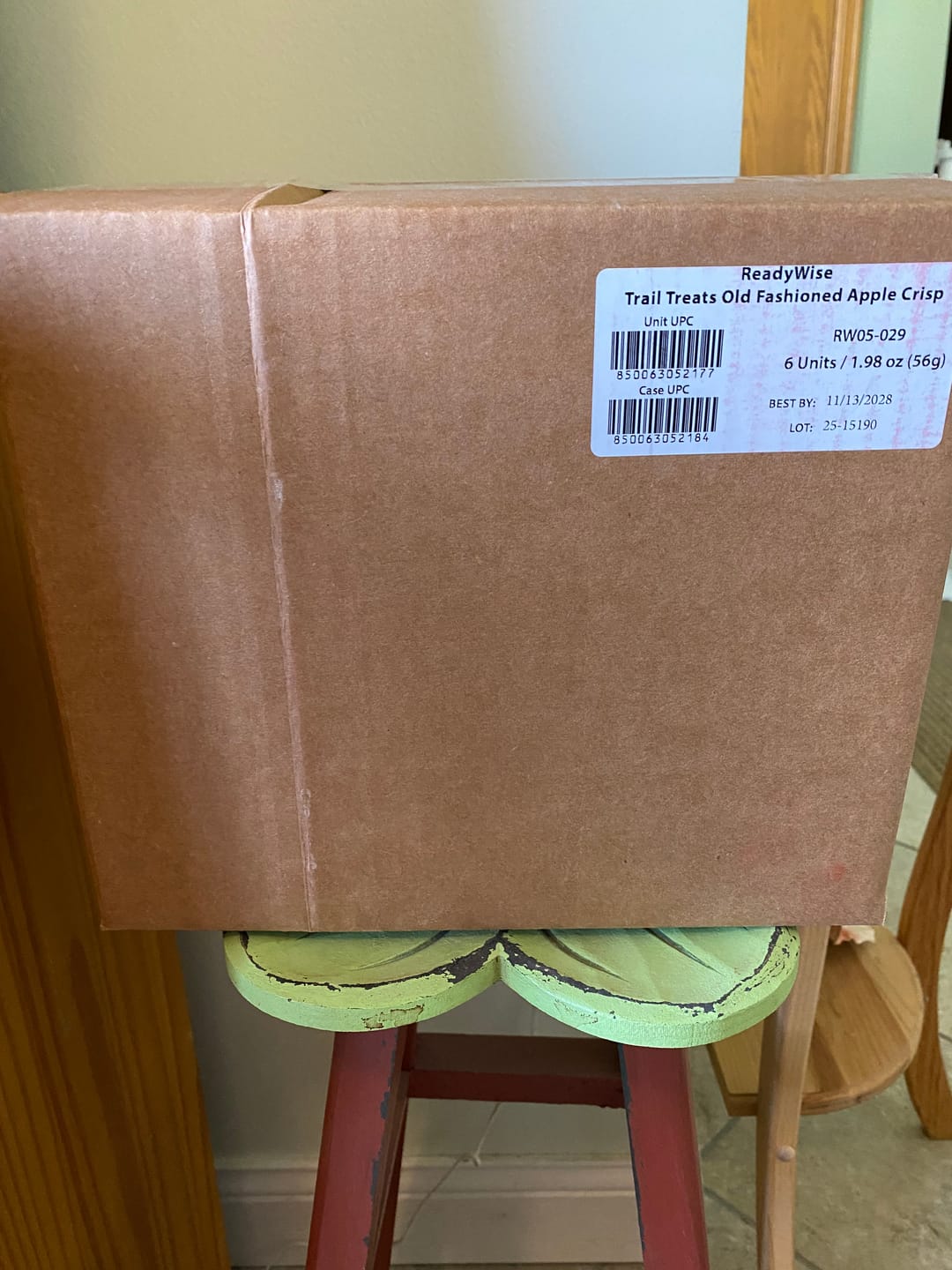 Customer photo review of Apples, Cookies & Granola Snack - Freeze-Dried 6 Pack | ReadyWise