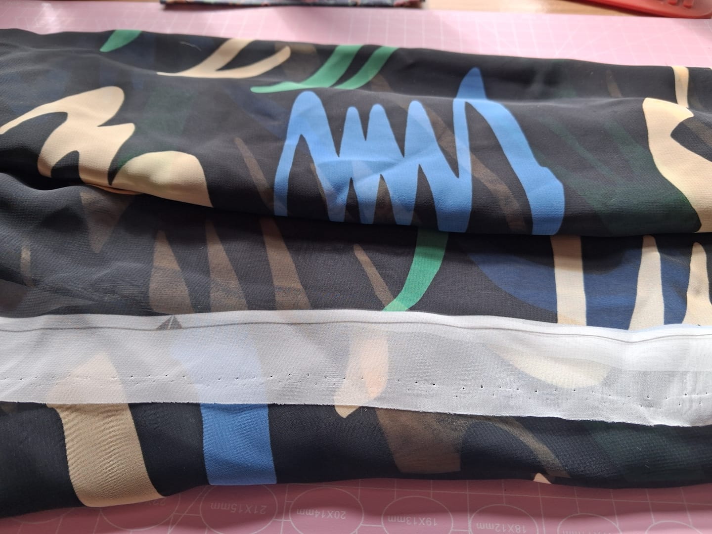 Customer photo review of Painted Sketch Chiffon Fabric