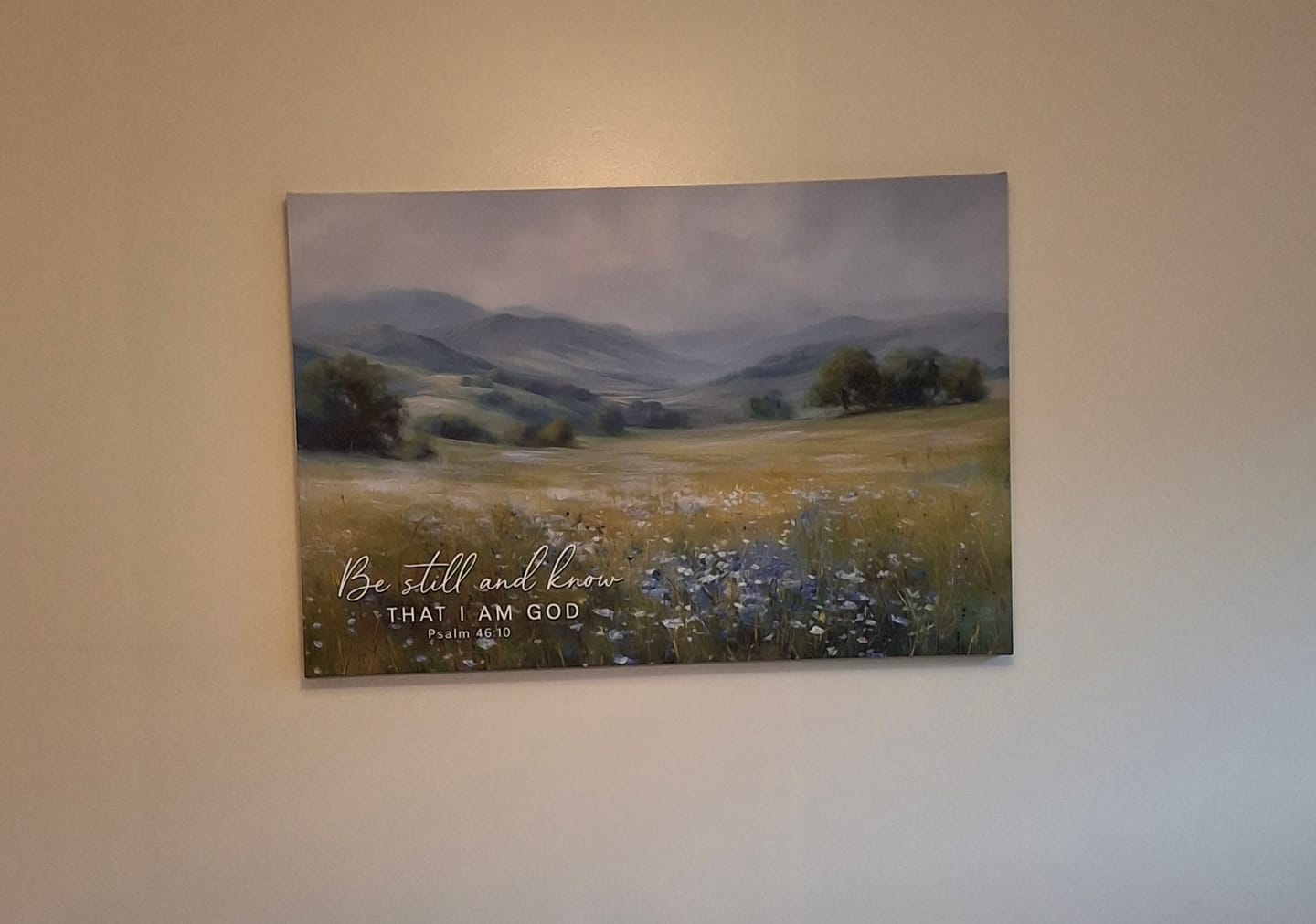 Customer photo review of Be Still And Know That I Am God Psalm 46:10 Wall Art Canvas Print