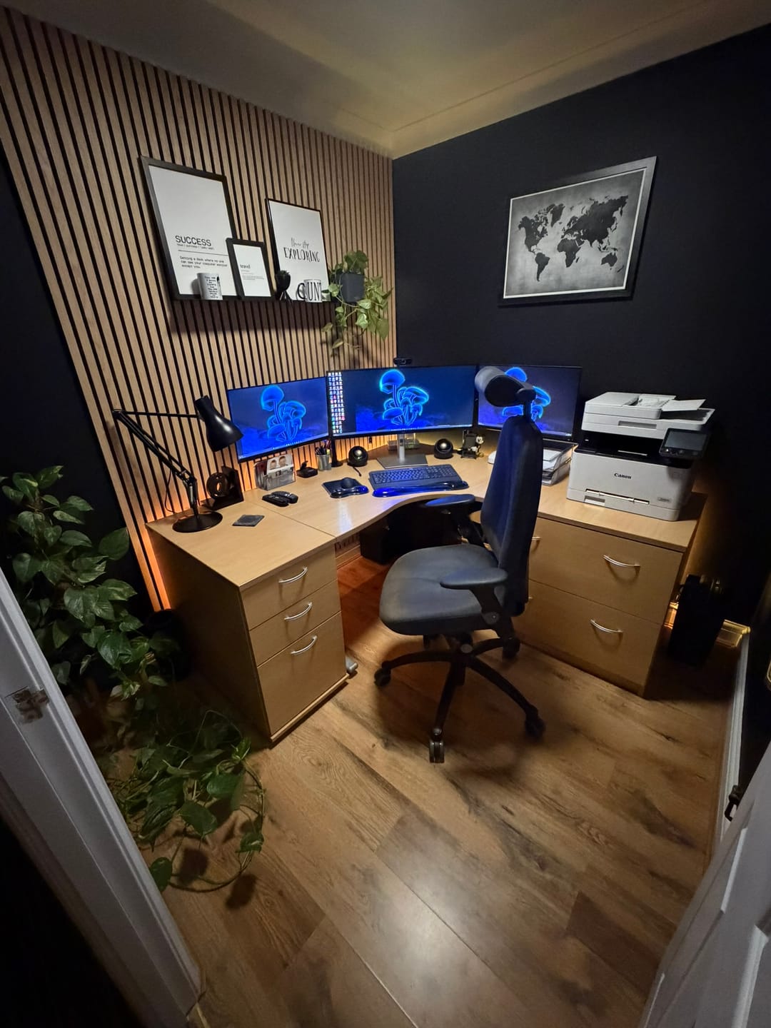 Customer photo review of SlatWall Acoustic Honey Oak Slatted Wall Panel