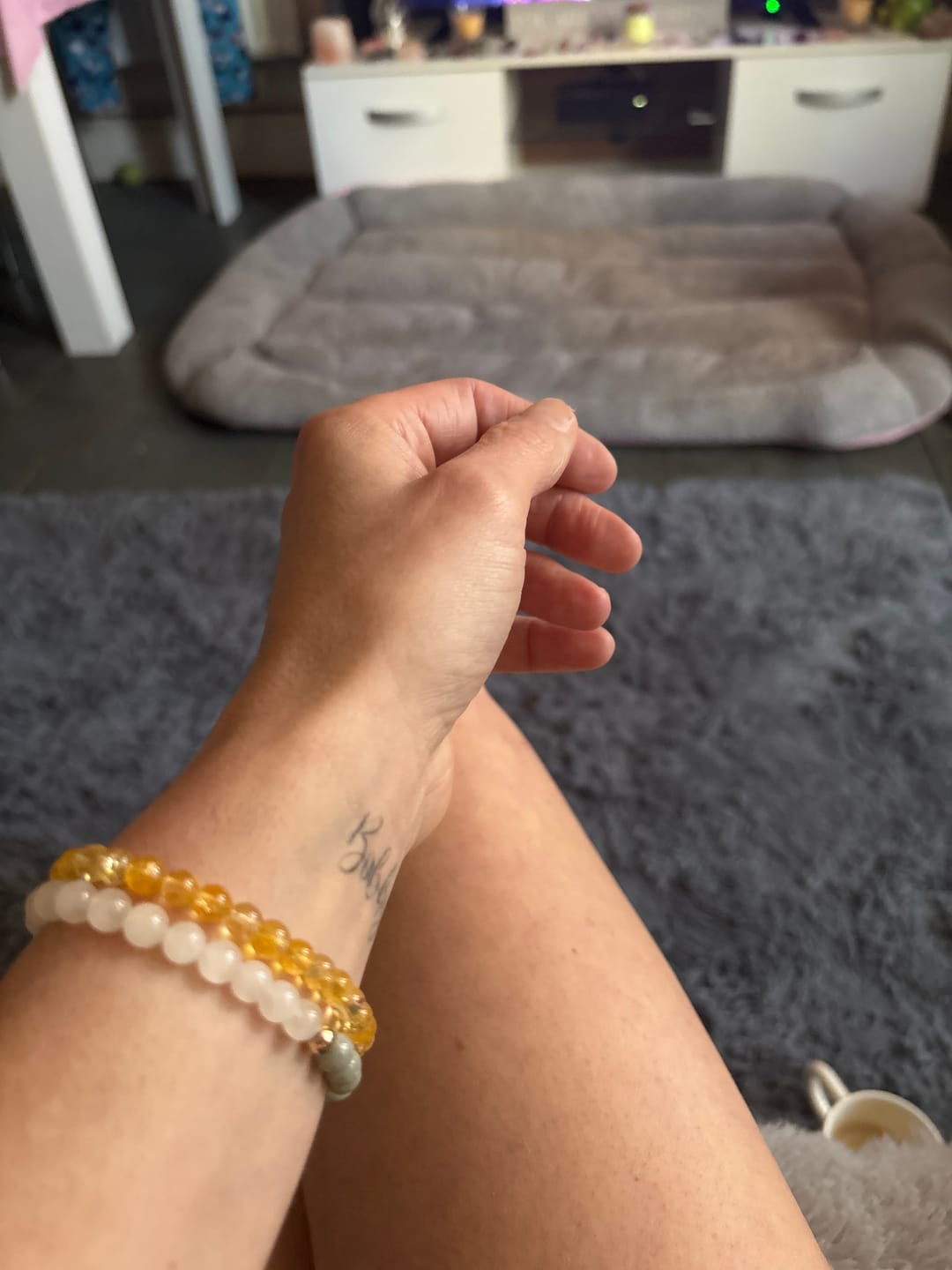 Customer photo review of Rose Quartz & Jade Dual Energy Romance Crystal Bracelet