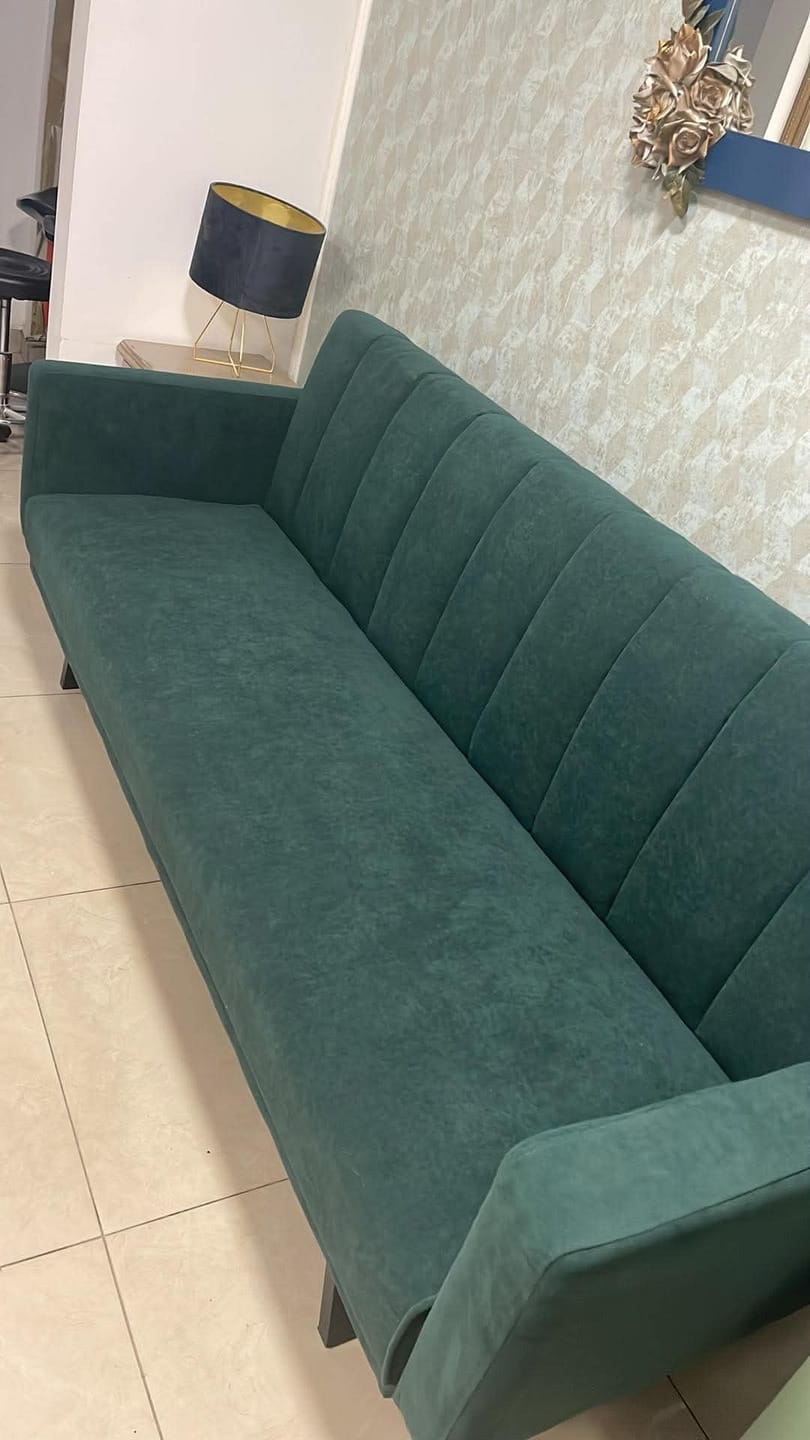 Customer photo review of Canapea pentru birou ARMANDO, verde, stofa catifelata, 192x100x78 cm