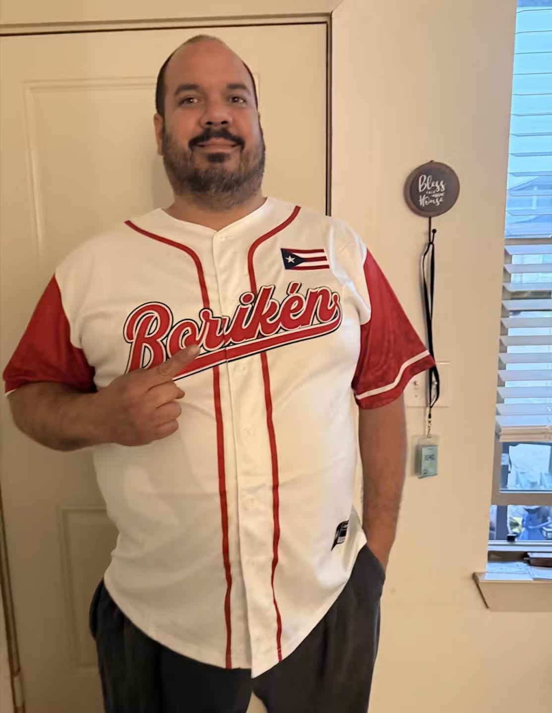 Customer photo review of Puerto Rico Heritage Custom Baseball Jersey