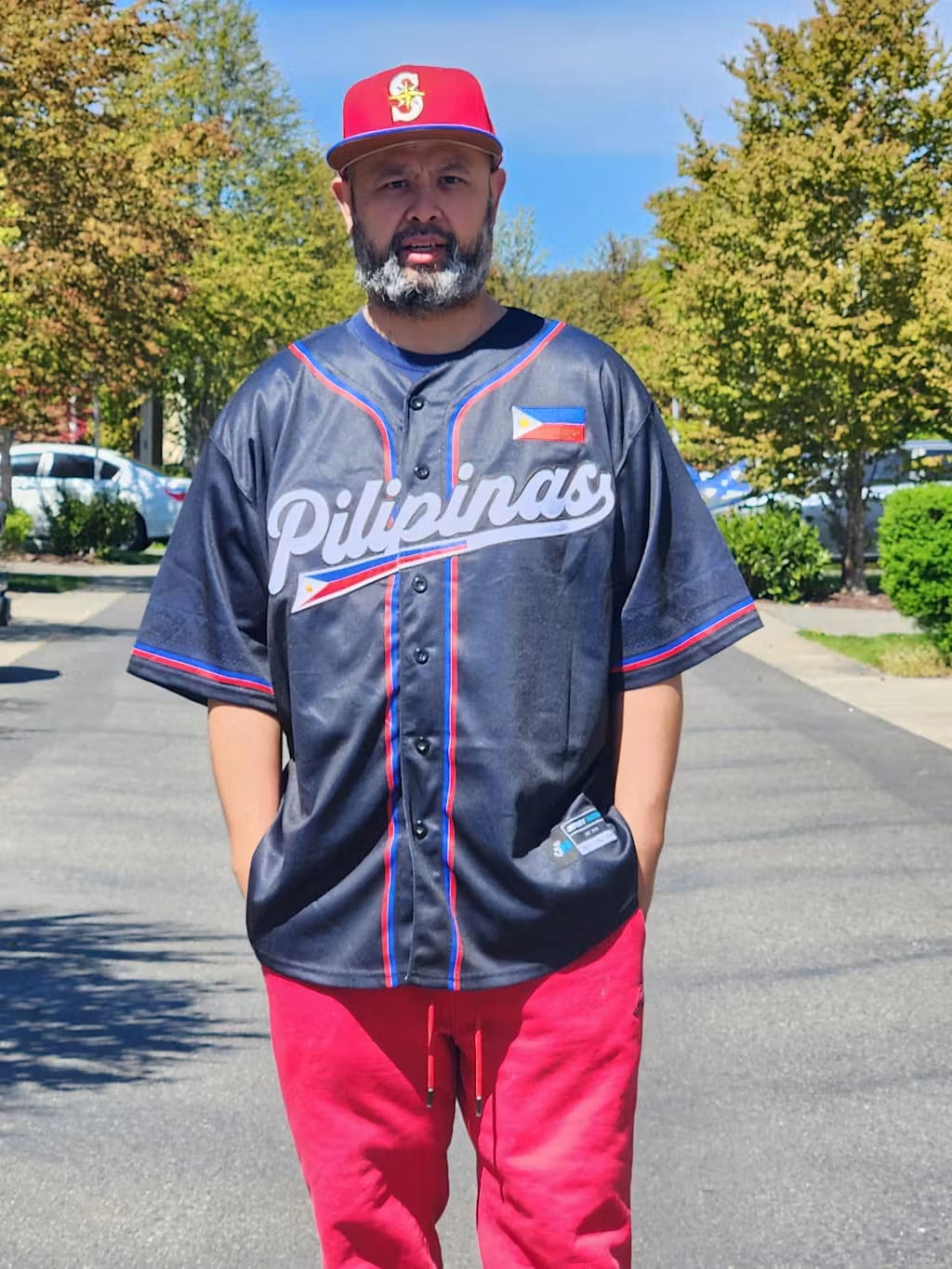 Customer photo review of Philippines Heritage Custom Baseball Jersey