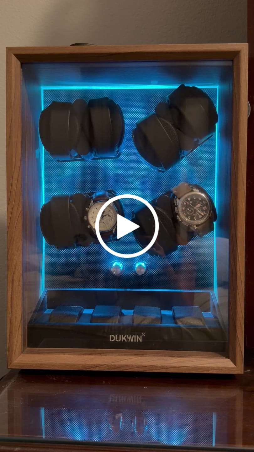 Customer video review of Automatic Watch Winders Muti-Slots with Aurora Blue Backlight and Foam Pad