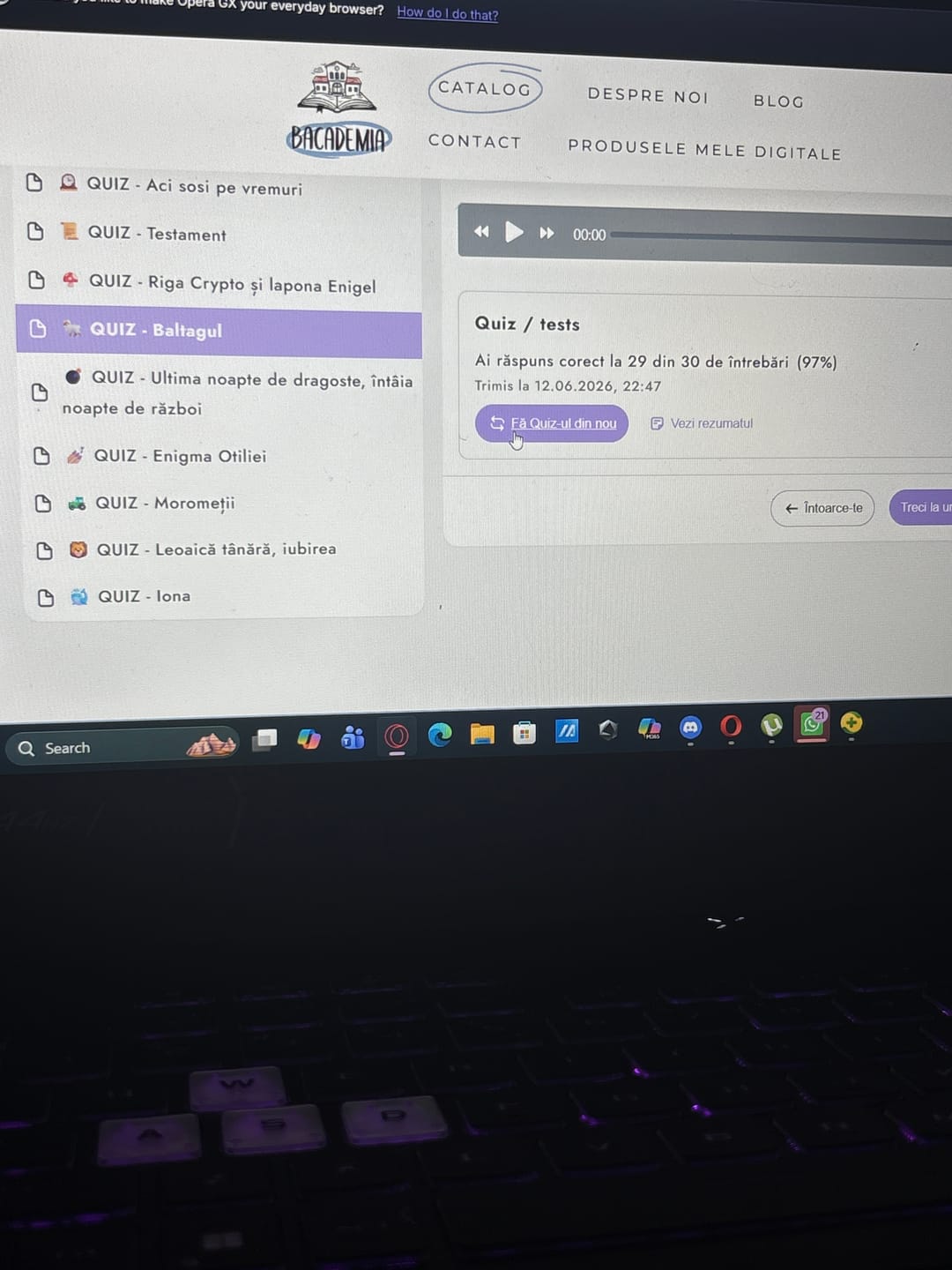 Customer photo review of Audiobook – Eseuri Audio BAC Română (temă și viziune, caracterizare, relație) + Quiz-uri