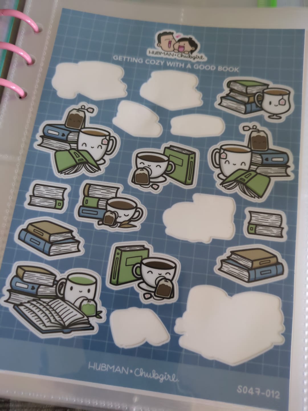 Customer photo review of Getting Cozy with a Good Book Sticker Sheet