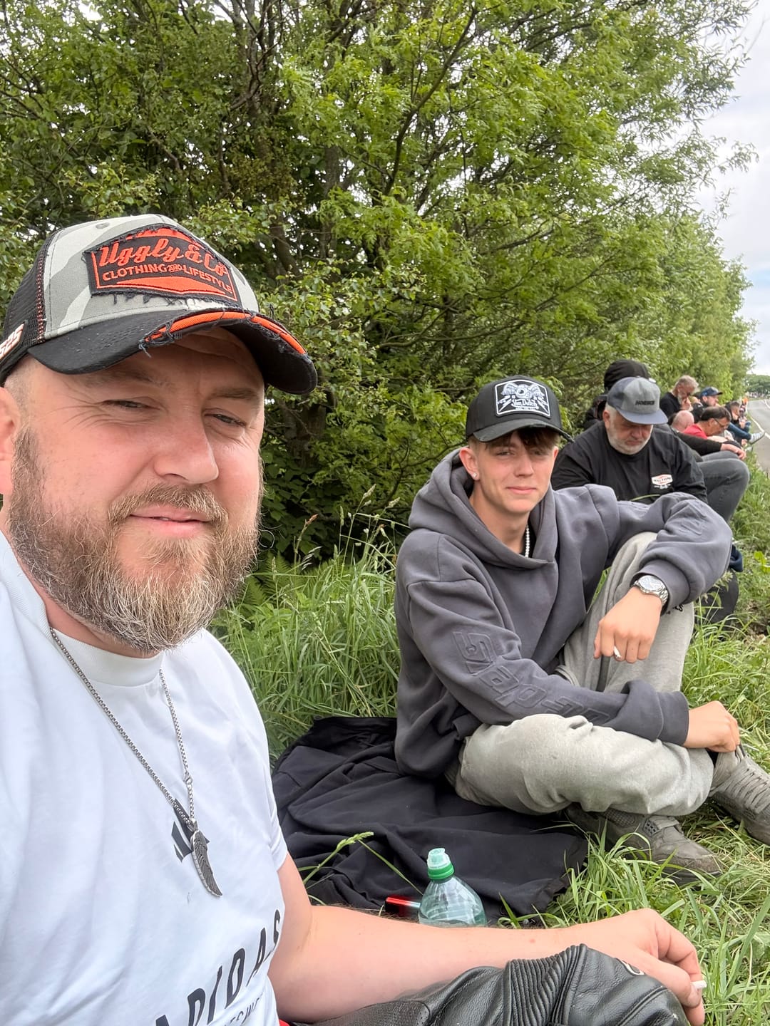 Customer photo review of Grey Camo Diamond Trucker Hat