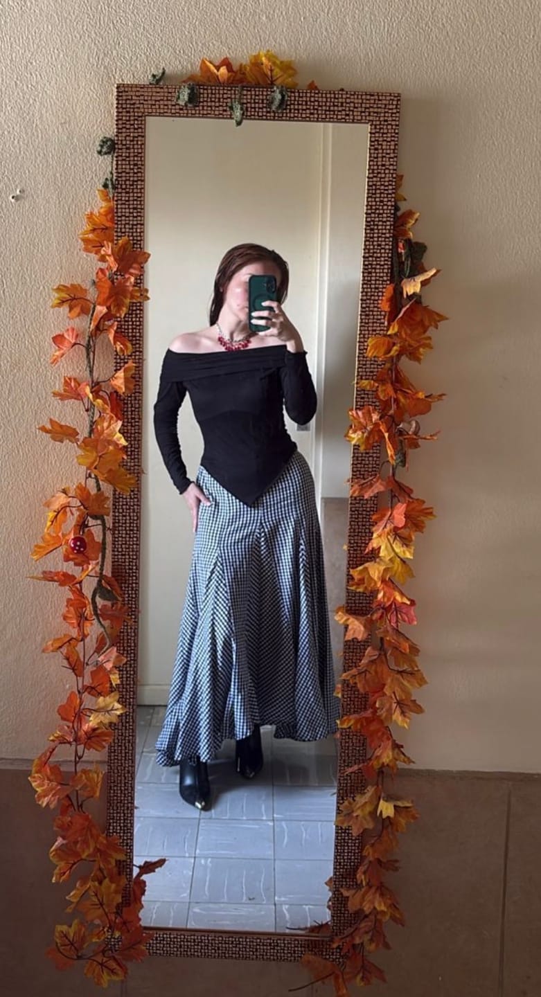 Customer photo review of Checkered Cotton Skirt