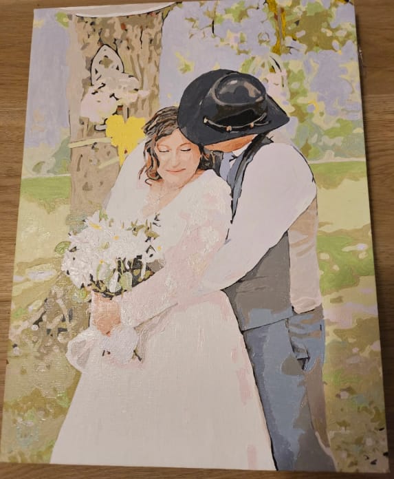 Customer photo review of Custom Paint By Numbers - Personalized Portraits Art