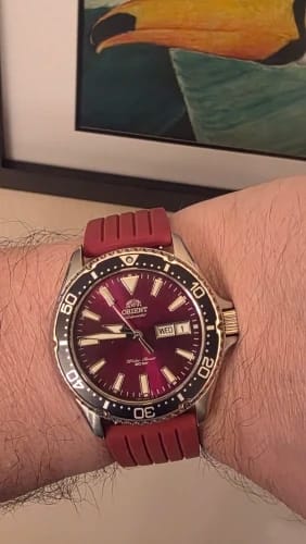 Customer photo review of Motorola Moto Silicone Rubber Watch Band Quick Release Strap Black Brown