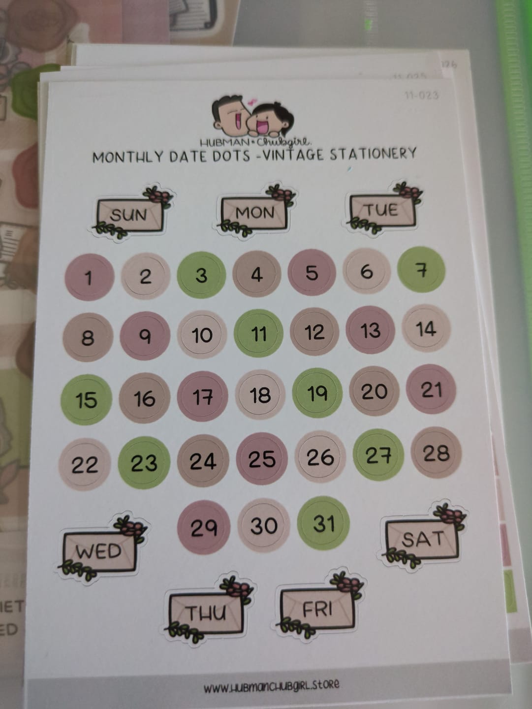 Customer photo review of Monthly Set - Vintage Stationery Planner Stickers