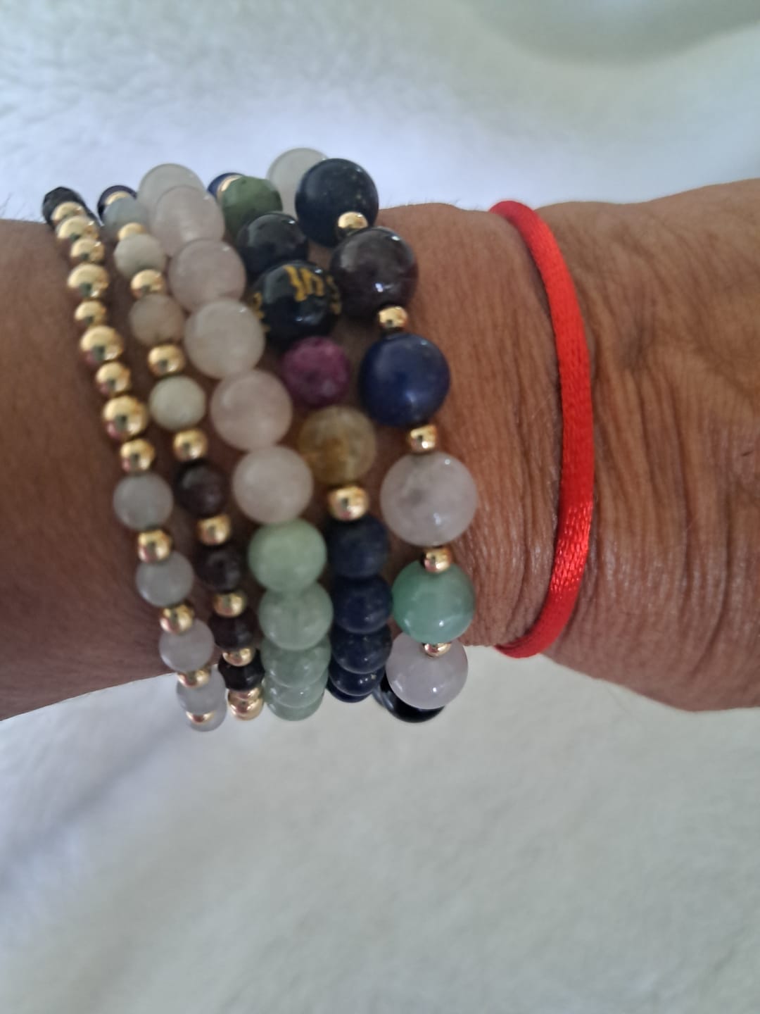 Customer photo review of Mega Wealth Lucky 7 Gemstone Bracelet With REAL Gold