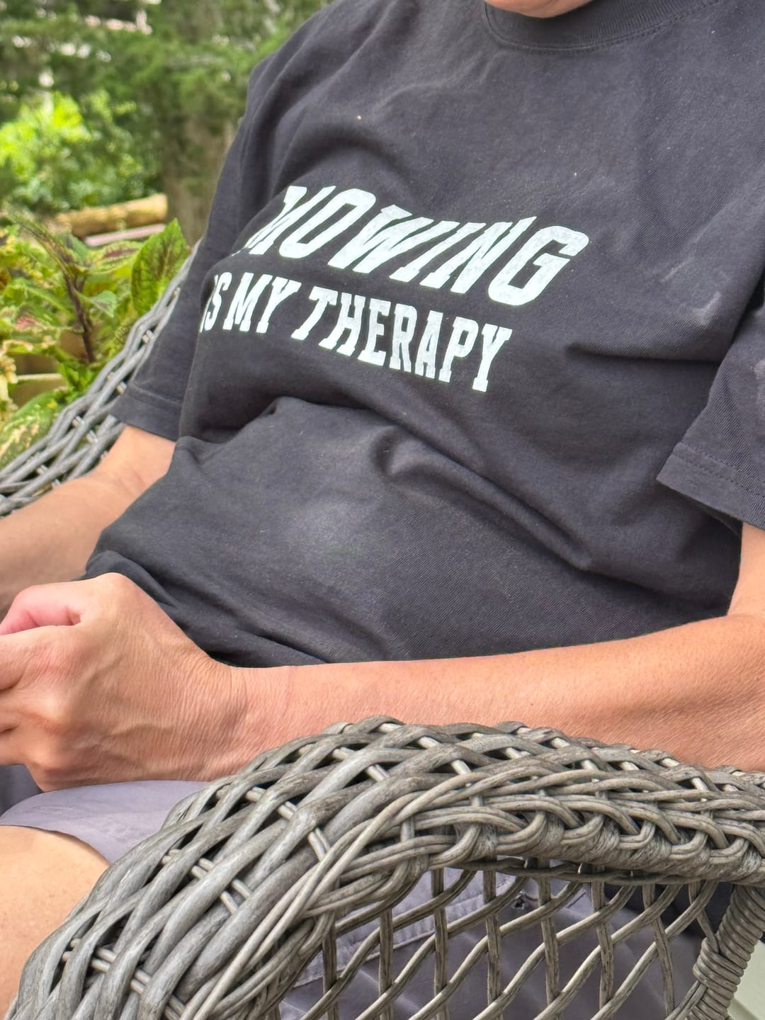 Customer photo review of Mowing Is My Therapy T-Shirt