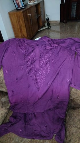 Customer photo review of Laila Deep Purple Rayon 3 Piece Set