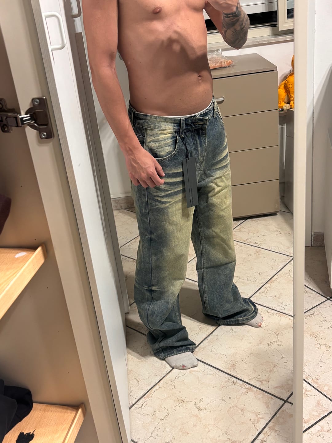 Customer photo review of Vintage Washed Flare Jeans - 2625