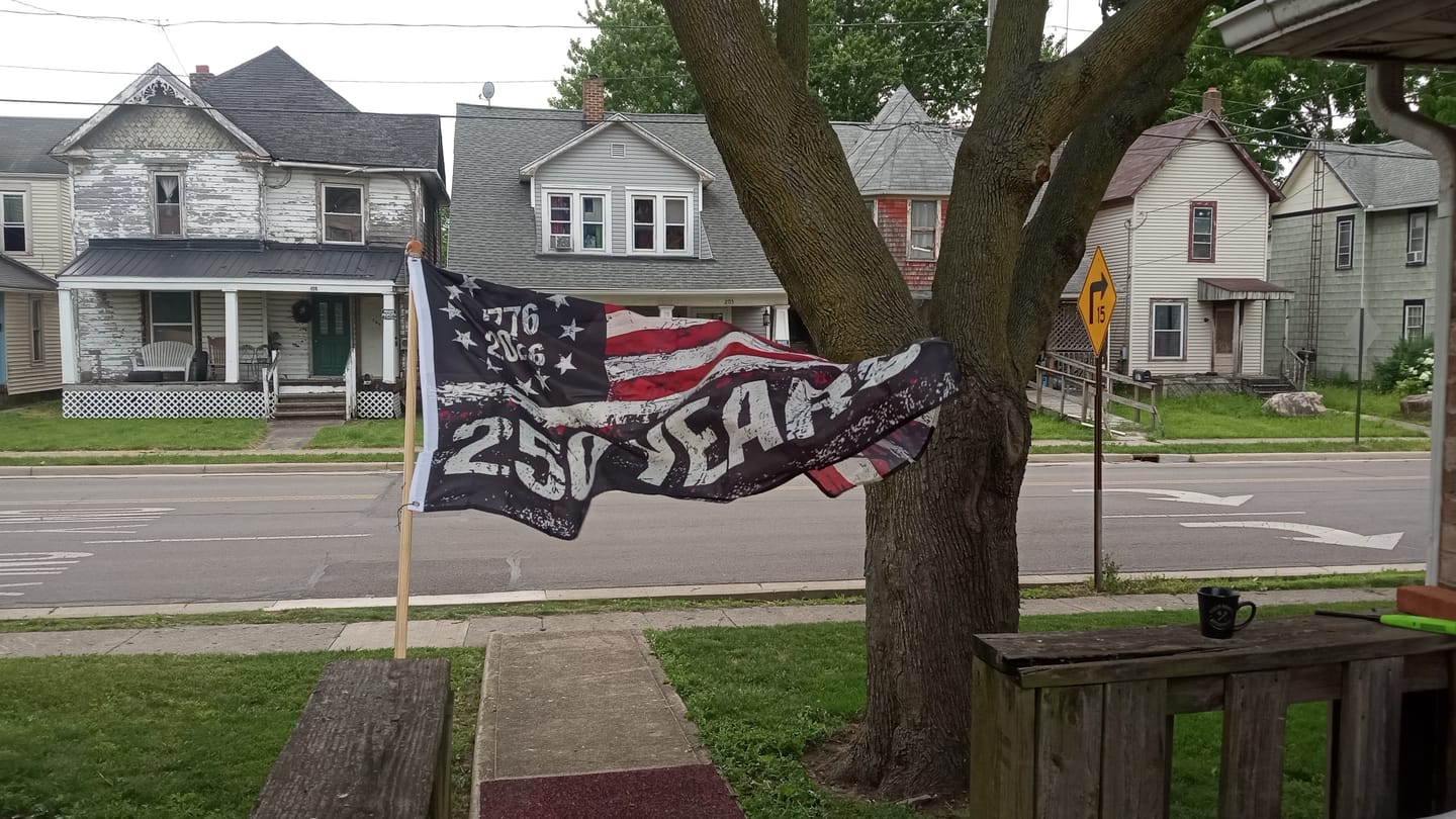 Customer photo review of 1776-2026 America 250 Flag | 250th Anniversary 3x5 Banner