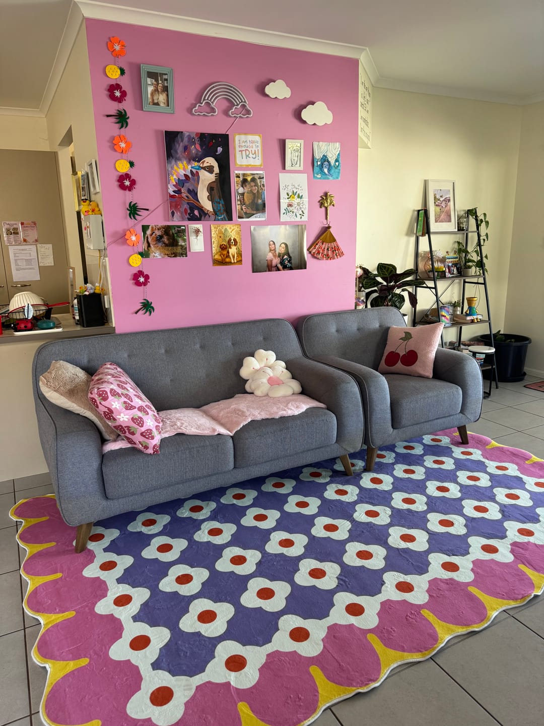Customer photo review of Pink and Purple Floral Area Rug