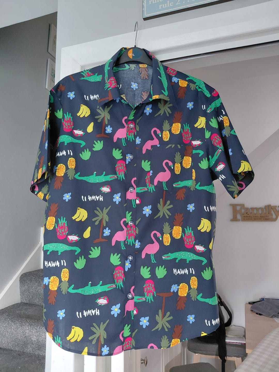 Customer photo review of Drawn Tropical Scenery Cotton Poplin Fabric