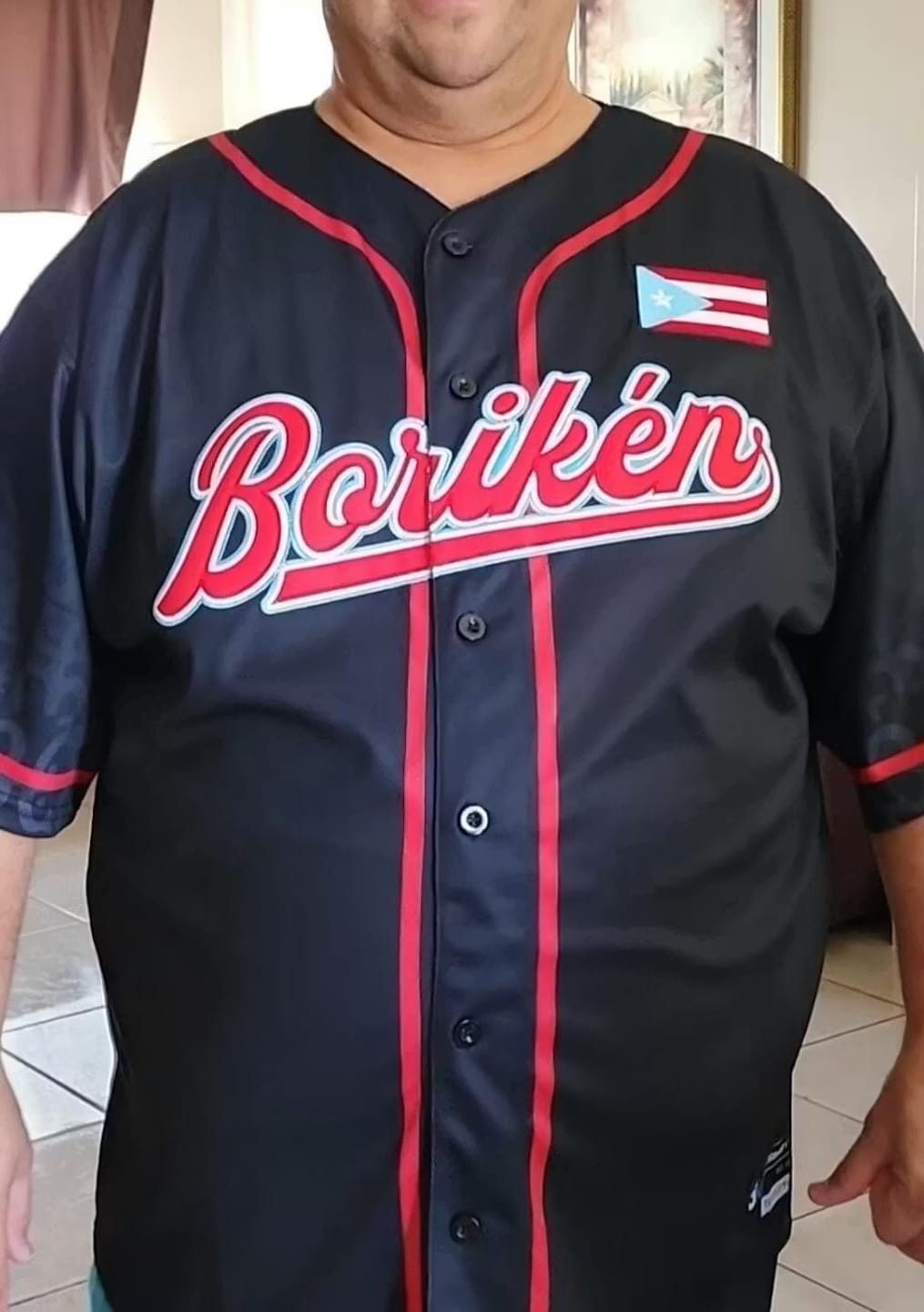 Customer photo review of Puerto Rico Heritage Custom Baseball Jersey
