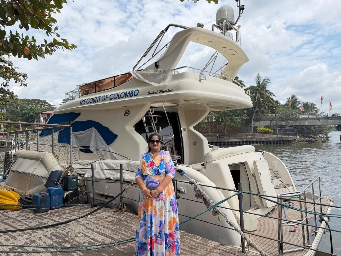 Customer photo review of Verity Cobalt Multi Print Maxi Gown