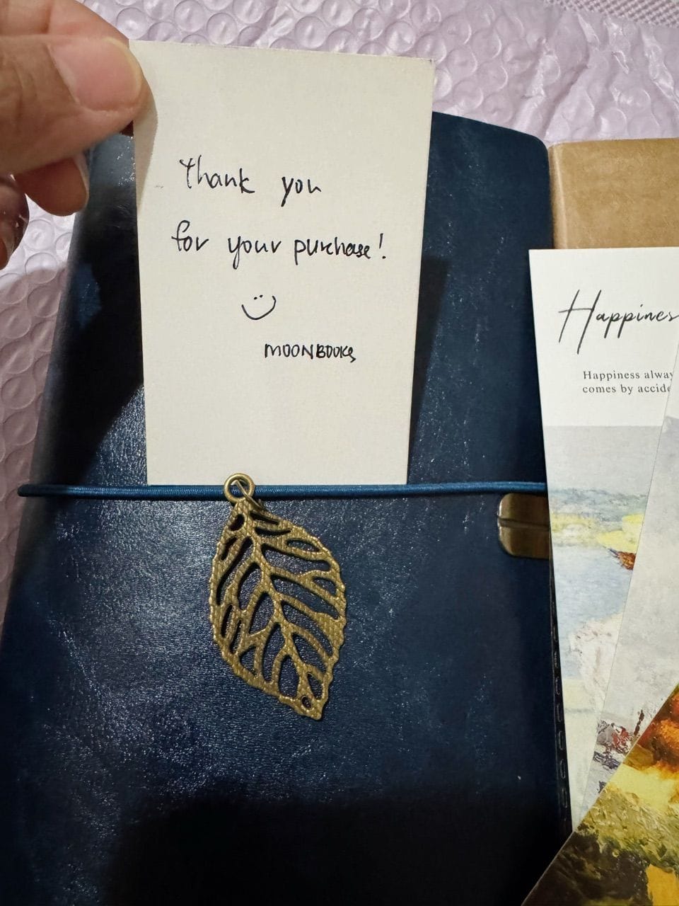 Customer photo review of Traveler's Journal Triobook - Midnight Blue