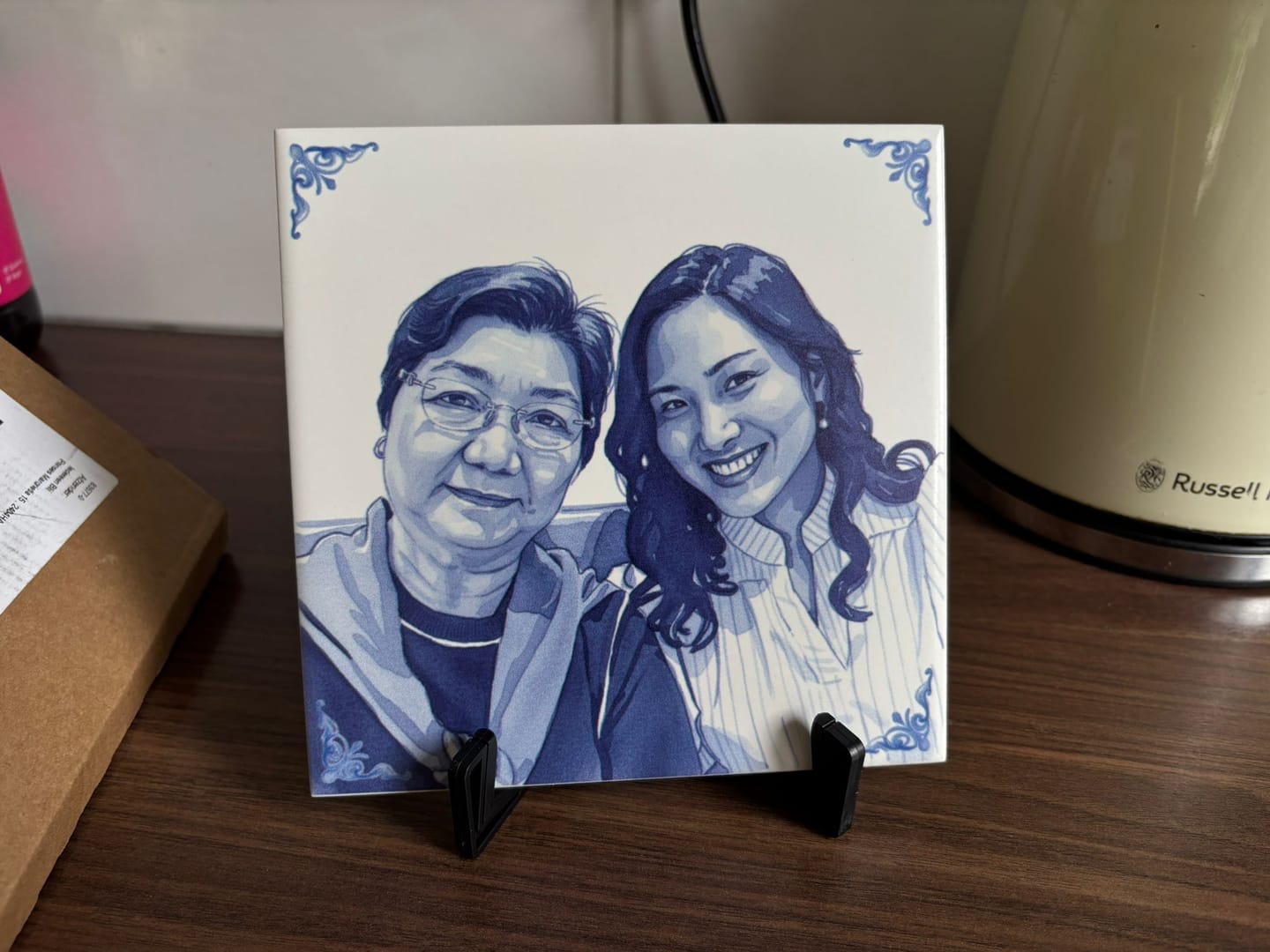 Customer photo review of Delfts Blauw tegeltje bedrukken met jouw foto