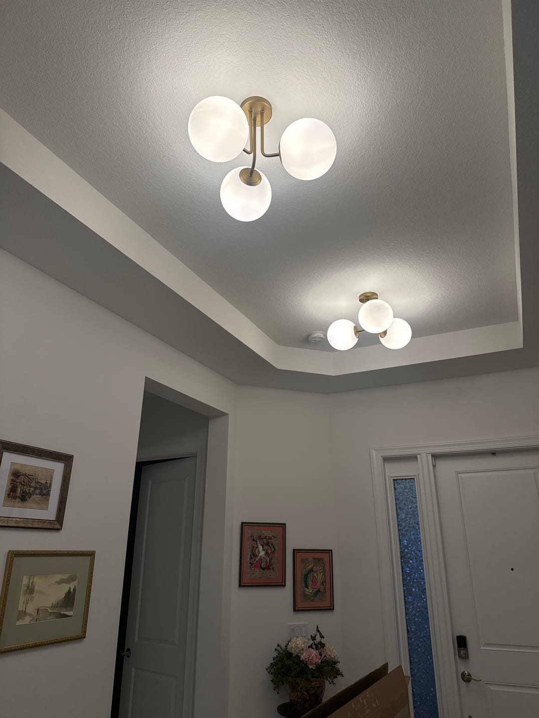 Customer photo review of Modern 3-Light Opal Glass Globe Ceiling Light