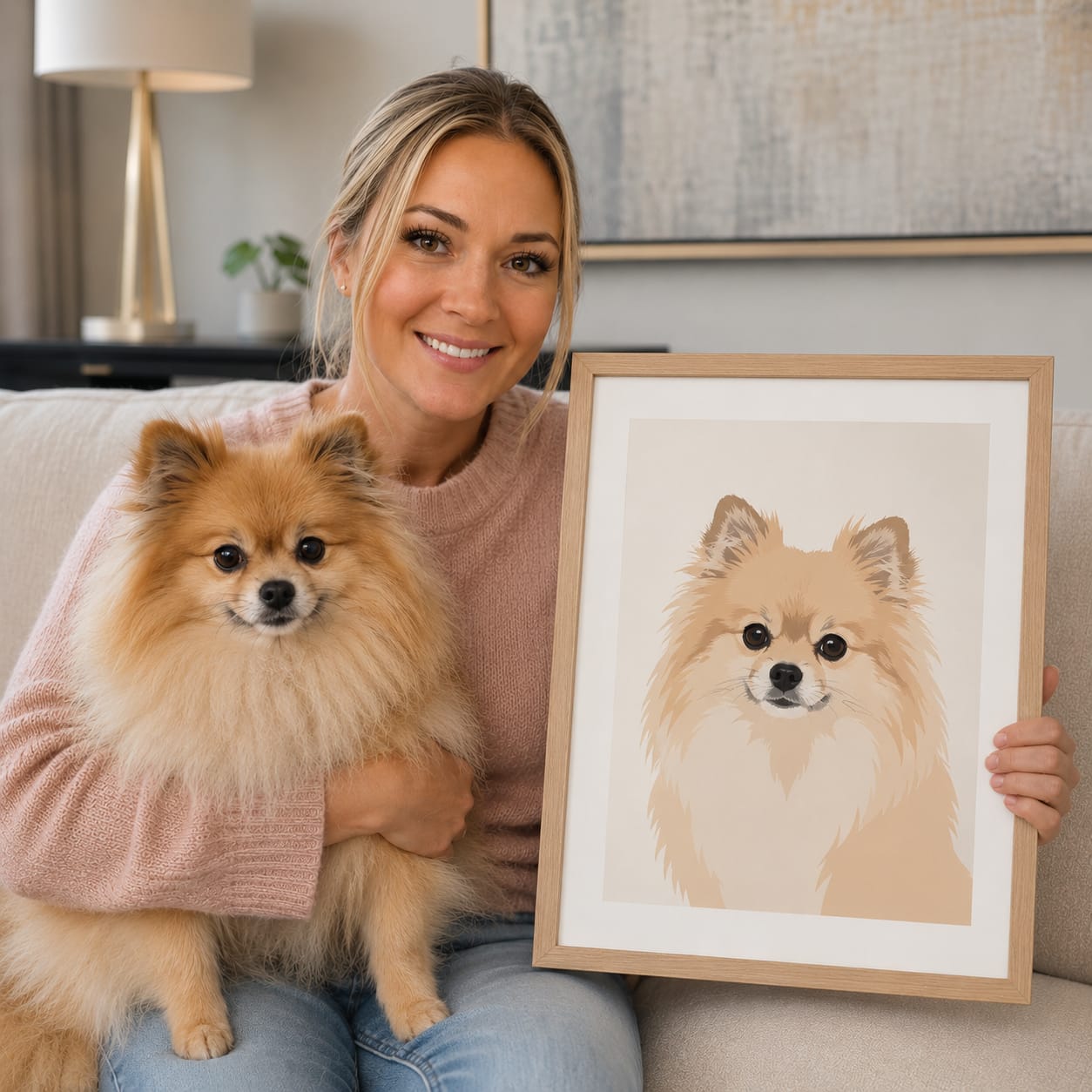Customer photo review of Custom Modern: Framed Pet Portrait