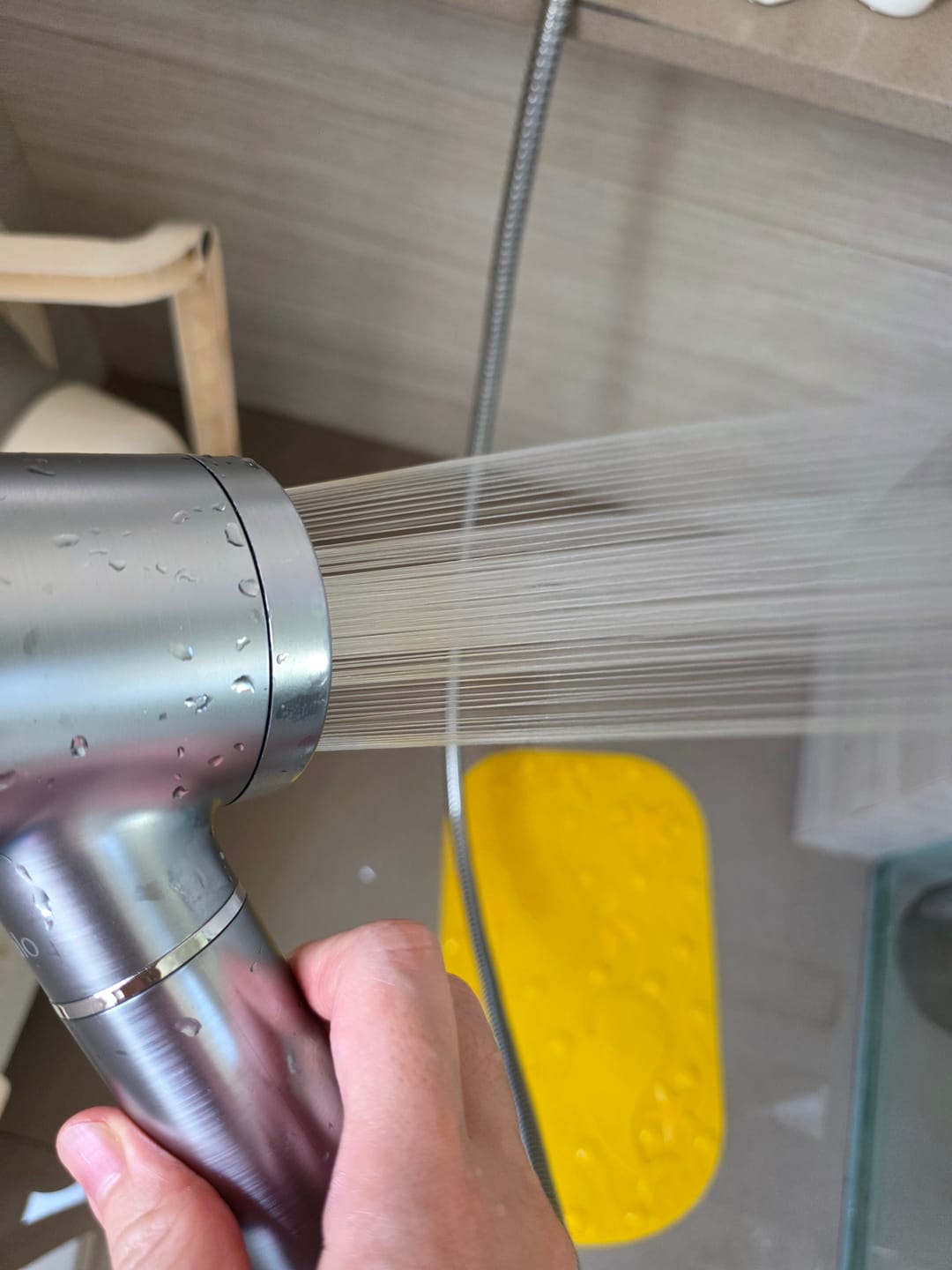 Customer photo review of Filtered Showerhead - Brushed Chrome