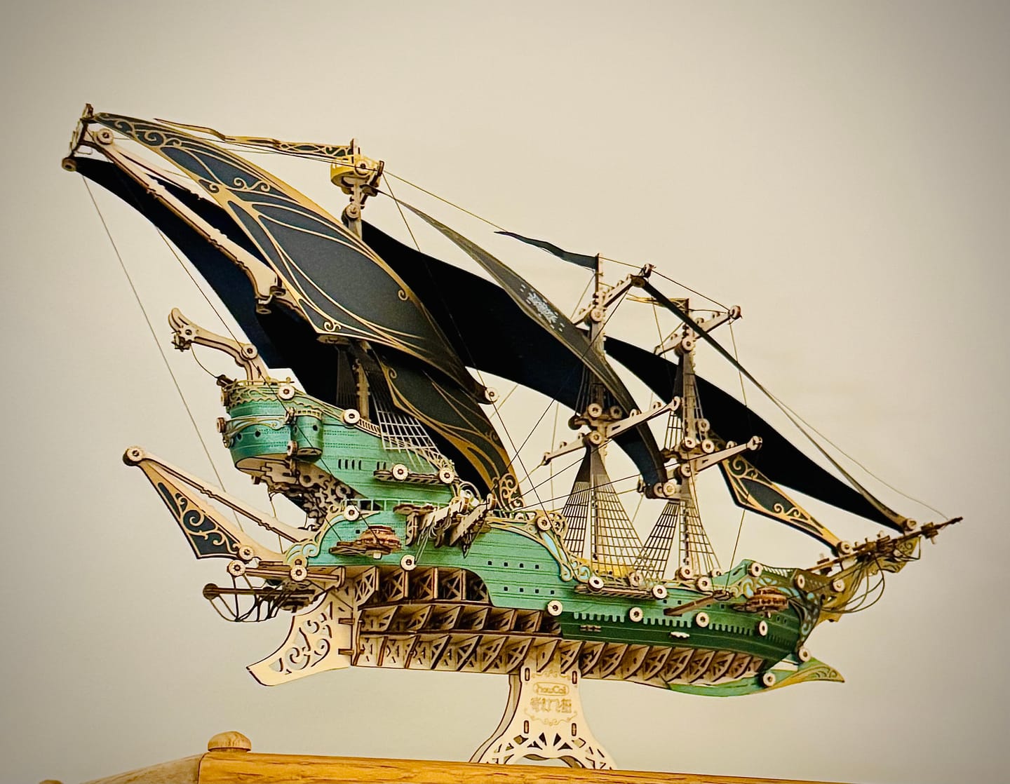 Customer photo review of Rokrgeek  Fantasy Elf Ship DIY 3D Wooden Puzzle Kit