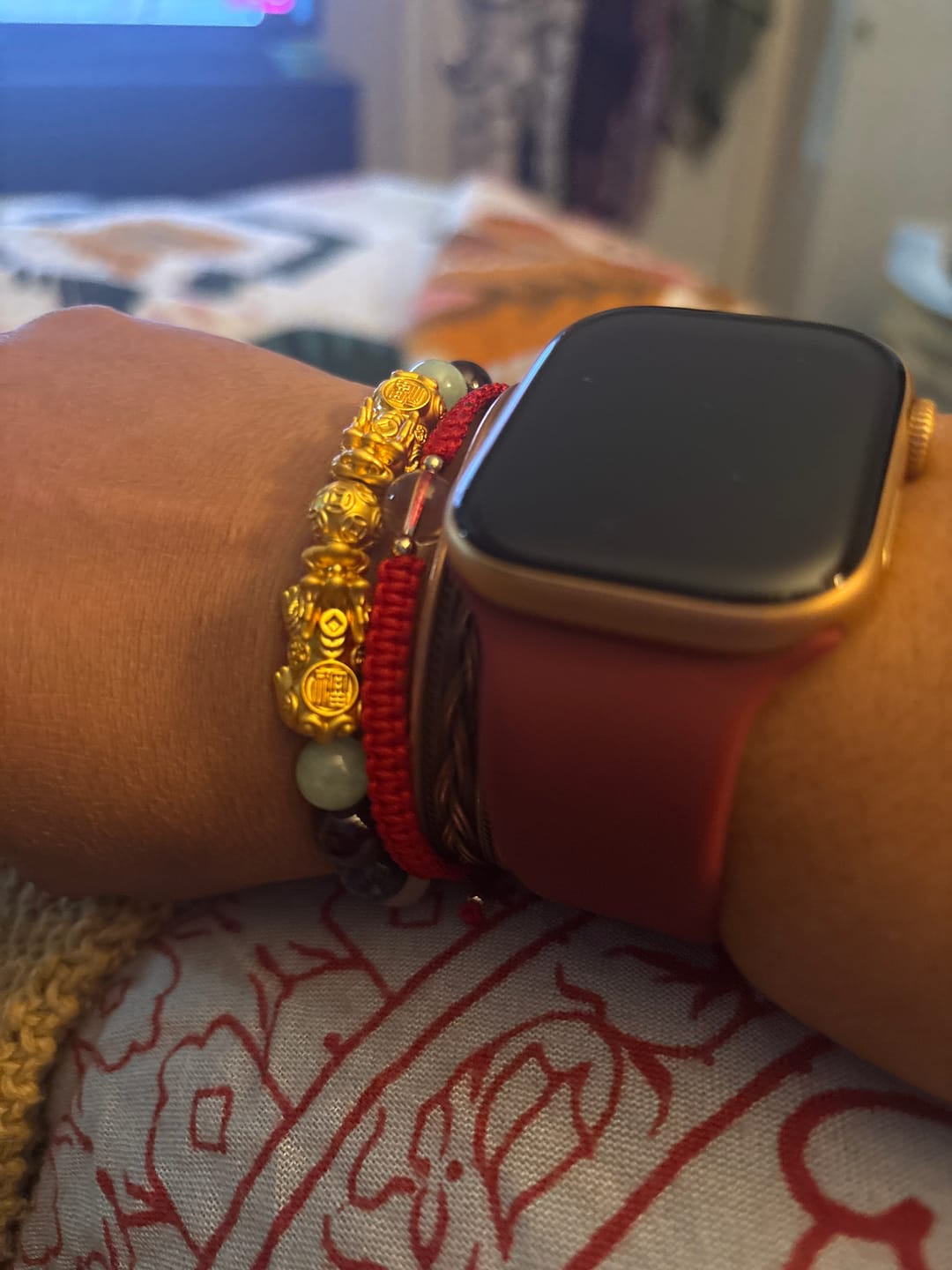 Customer photo review of The Pixiu of Fortune and Success Multi Gemstone Bracelet